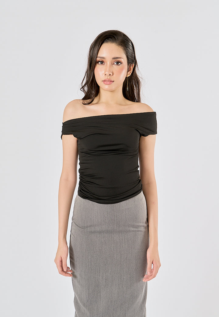 Izendra Black  Asymmetrical Design Tank Top