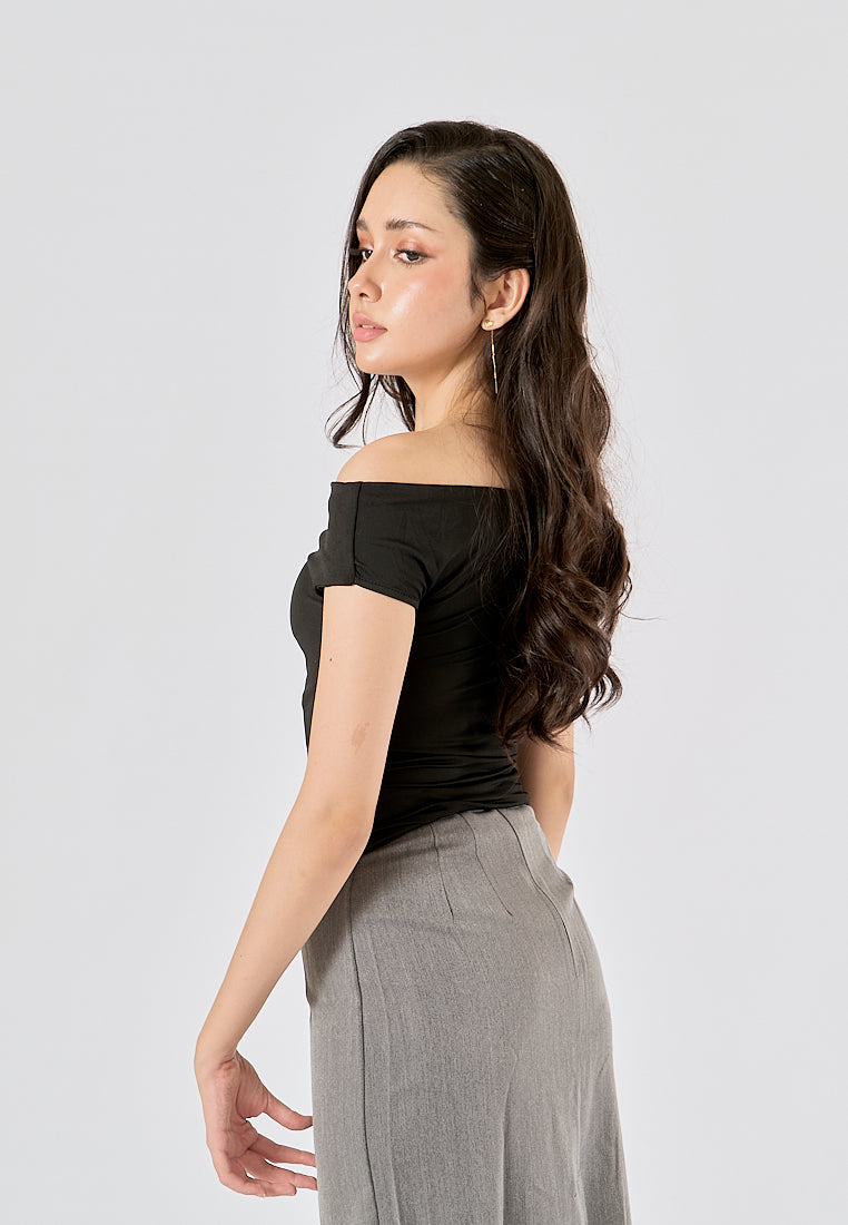 Izendra Black  Asymmetrical Design Tank Top