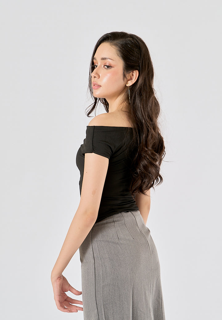 Izendra Black  Asymmetrical Design Tank Top