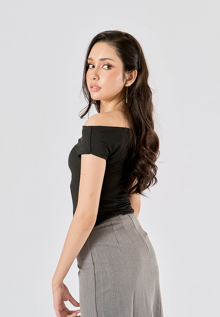 Izendra Black  Asymmetrical Design Tank Top