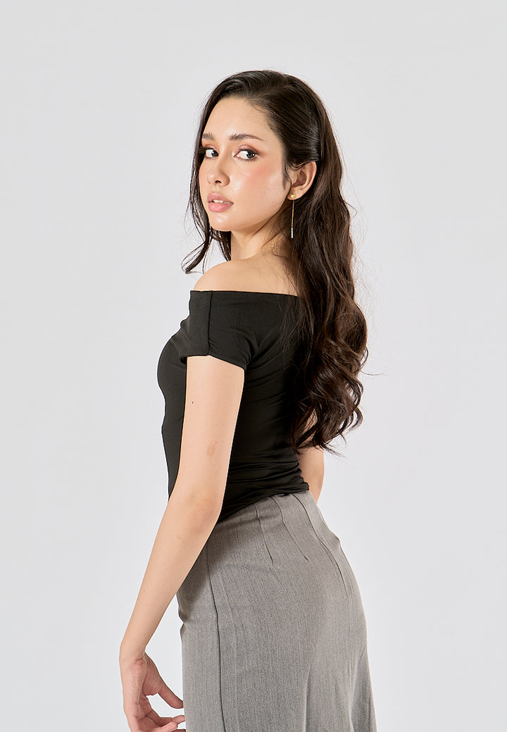 Izendra Black  Asymmetrical Design Tank Top
