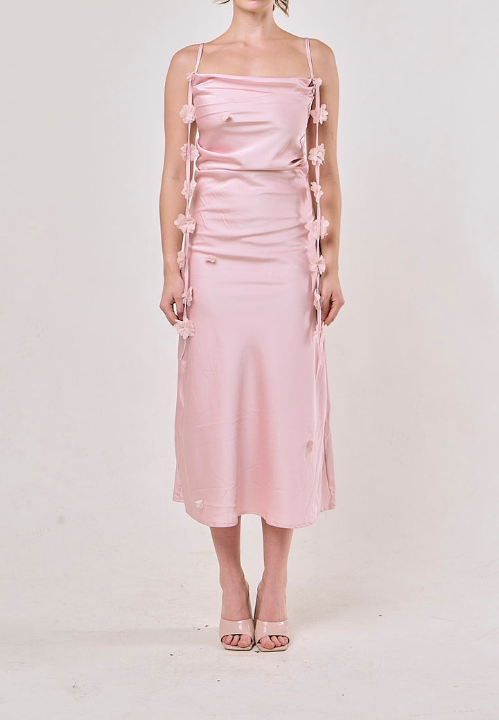 Sunday Pastel Pink Sleeveless With Swinging Collar Midi Dress