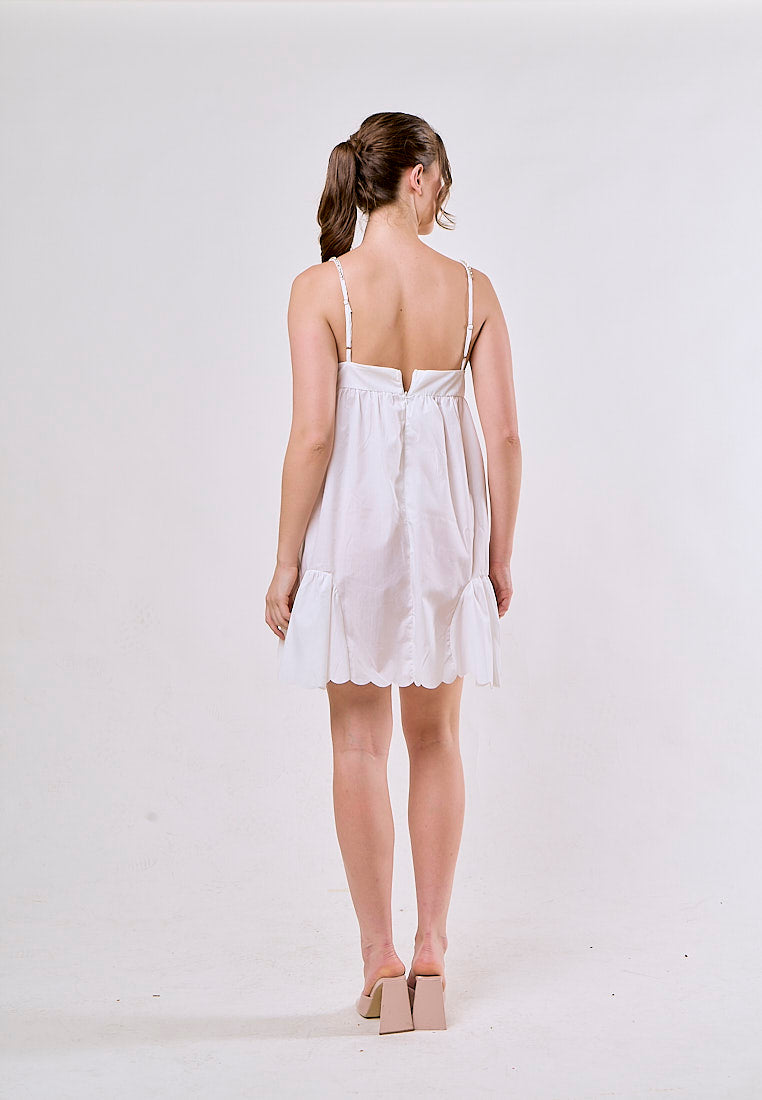 Jesse White Sleeveless Chain Pleated Mini Dress
