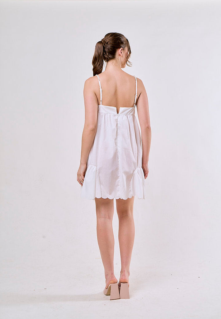 Jesse White Sleeveless Chain Pleated Mini Dress