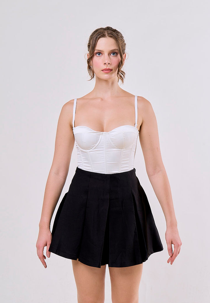 Meilani Black Zipper Fly  Casual Short Mini Skirt
