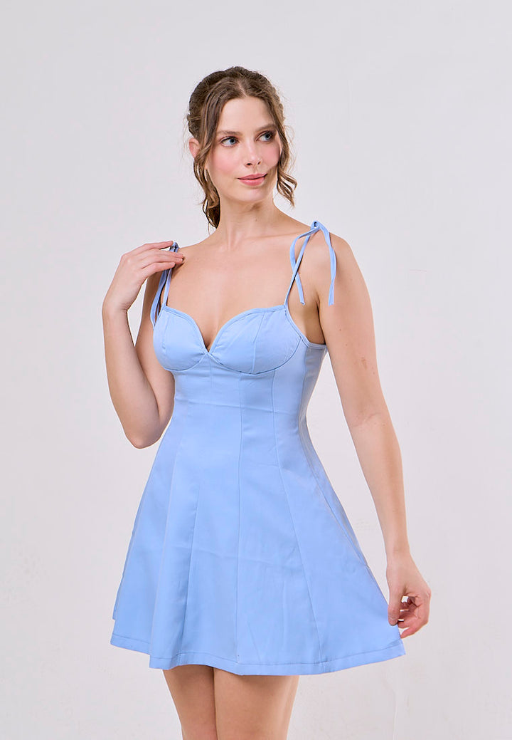Ariadne Blue Spaghetti Strap Mini Dress