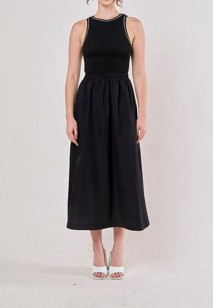 Abril Black Crew Neck Sleeveless Balloon Maxi Dress Dress