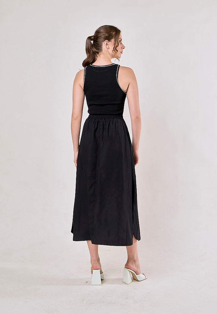 Abril Black Crew Neck Sleeveless Balloon Maxi Dress Dress