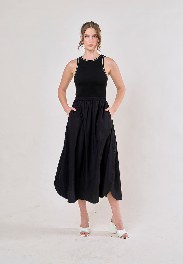 Abril Black Crew Neck Sleeveless Balloon Maxi Dress Dress