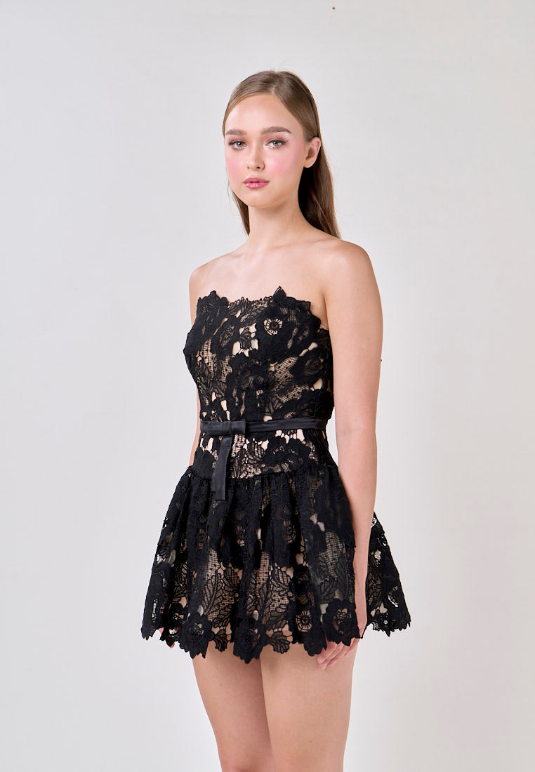Corbett Black Lace Tube Mini Dress