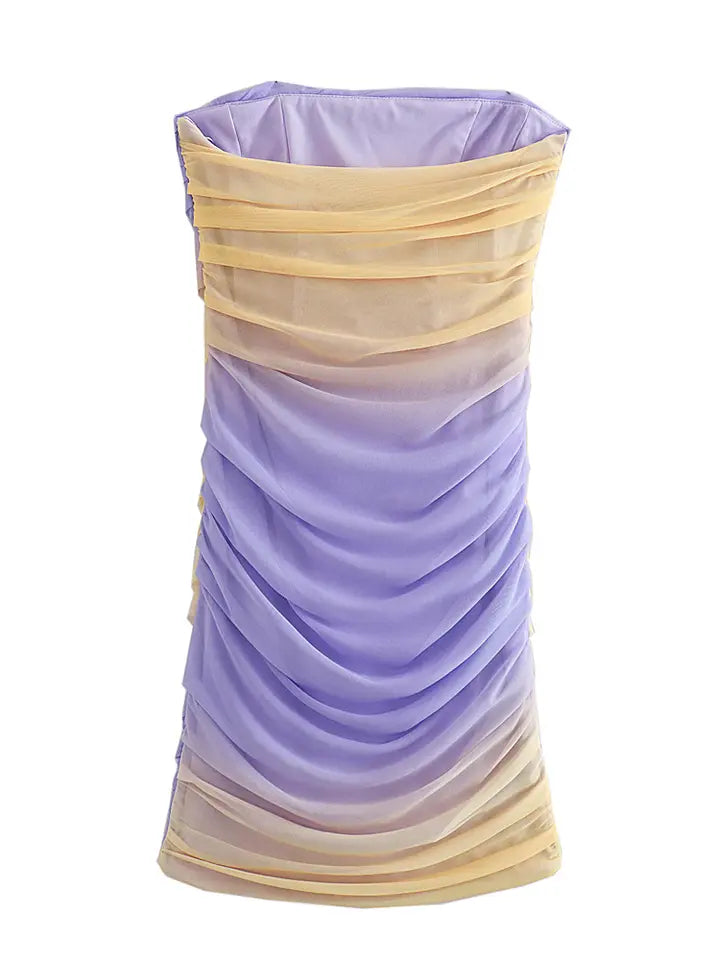 Lielle Multicoloured Pleated Sleeveless Bodycon Mini Dress