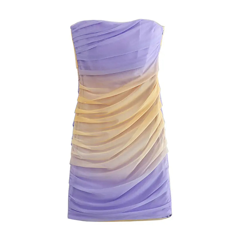 Lielle Multicoloured Pleated Sleeveless Bodycon Mini Dress