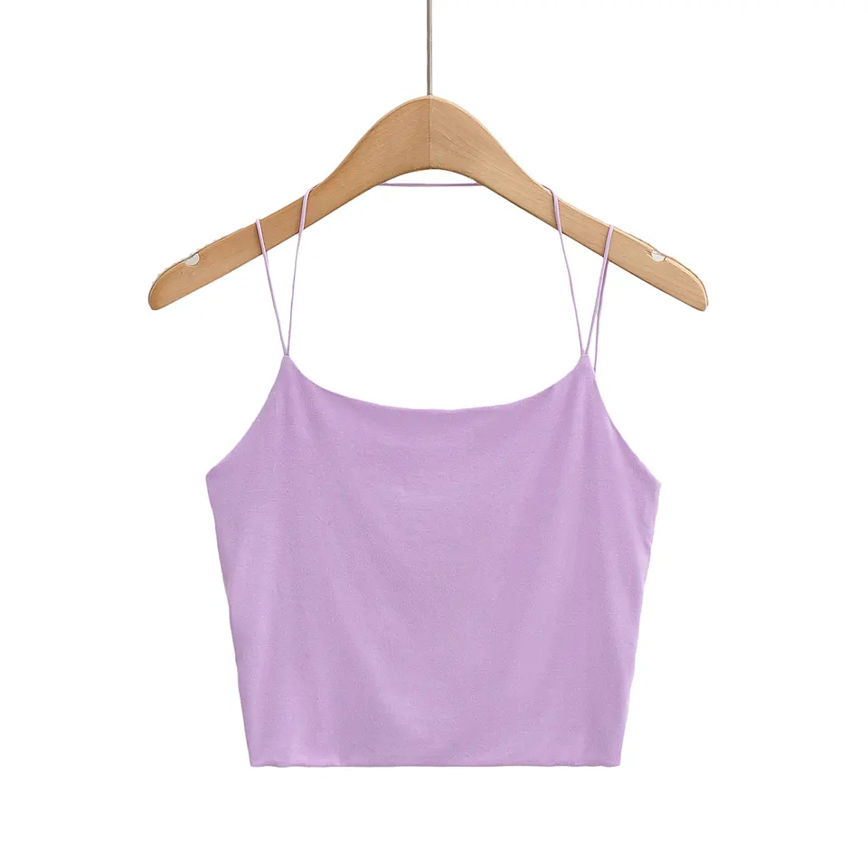 Soul Lilac Seamless Dual Thin Strap Basic Cami Top