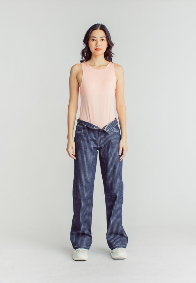 Barba Pink Round Neck Sleeveless Bodysuit