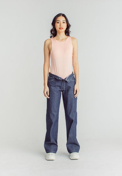 Barba Pink Round Neck Sleeveless Bodysuit