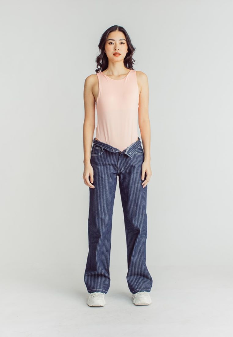 Barba Pink Round Neck Sleeveless Bodysuit