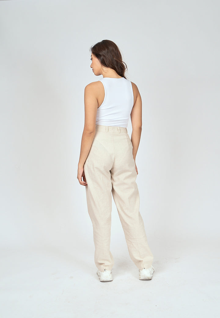 Barba White Round Neck Sleeveless Bodysuit