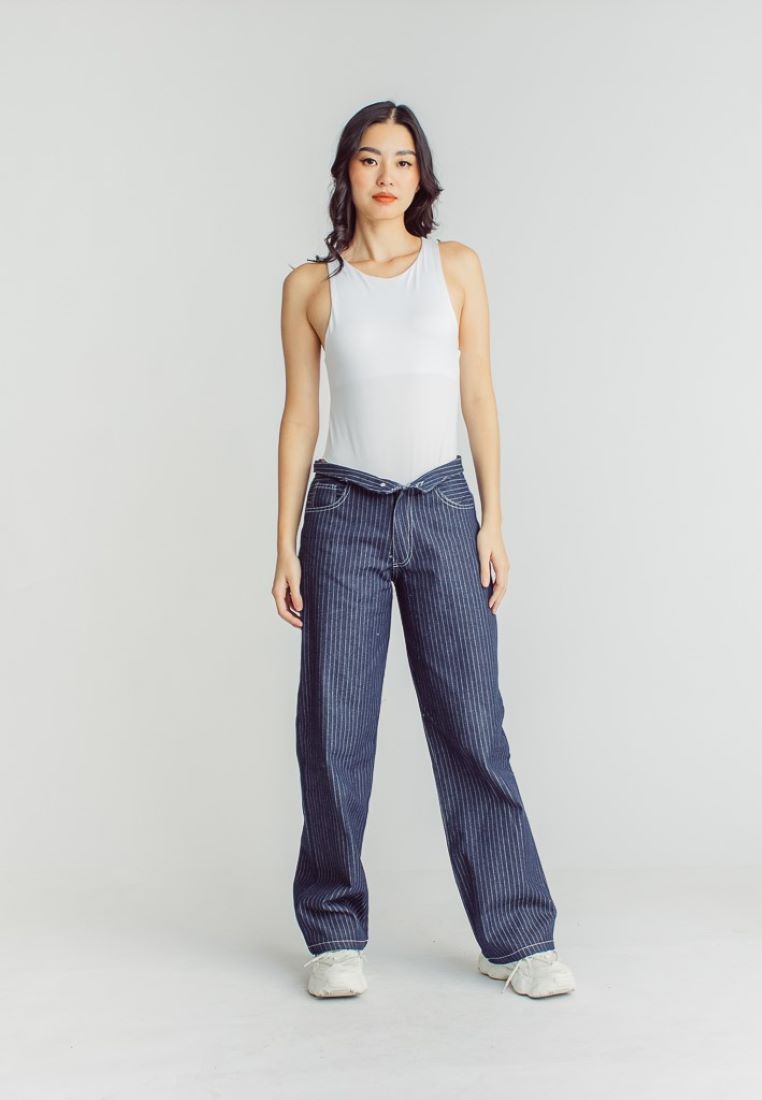 Barba White Round Neck Sleeveless Bodysuit