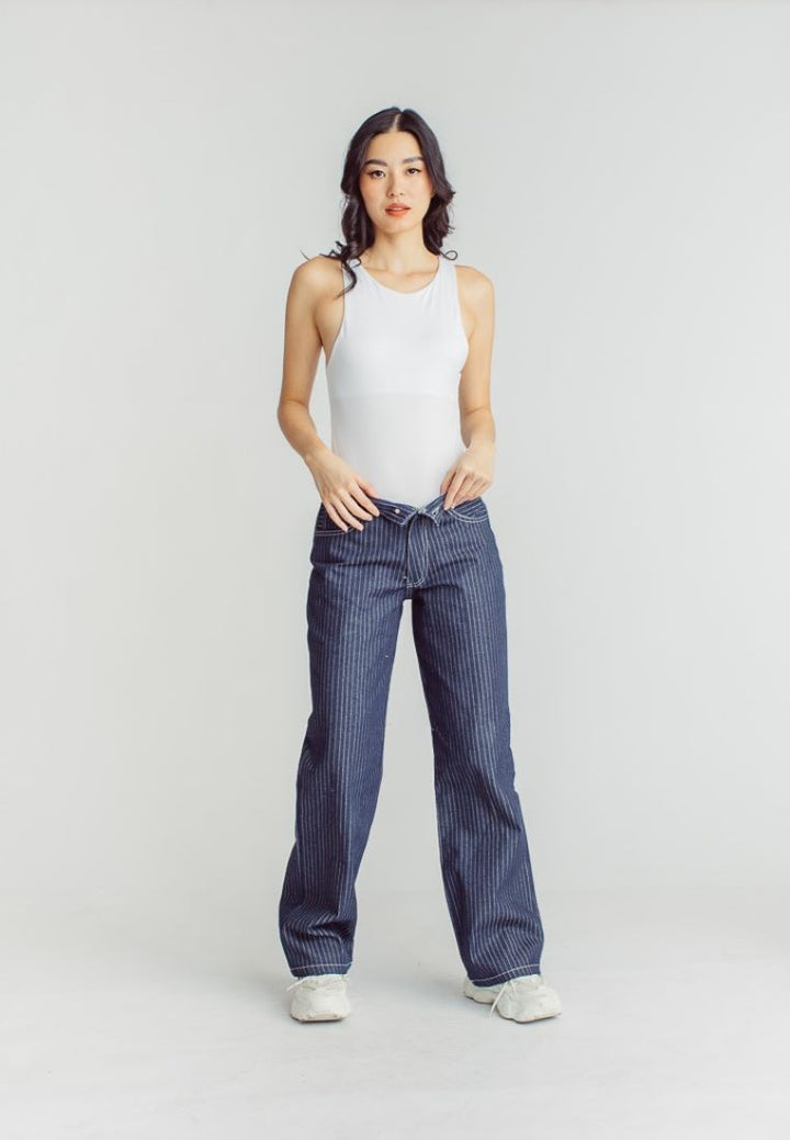 Barba White Round Neck Sleeveless Bodysuit