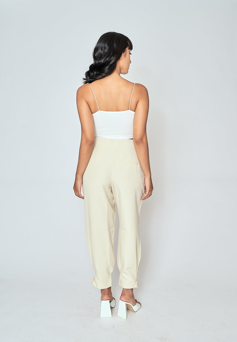 Blaire White Padded Ruch Sides Thin Strap Cami Top