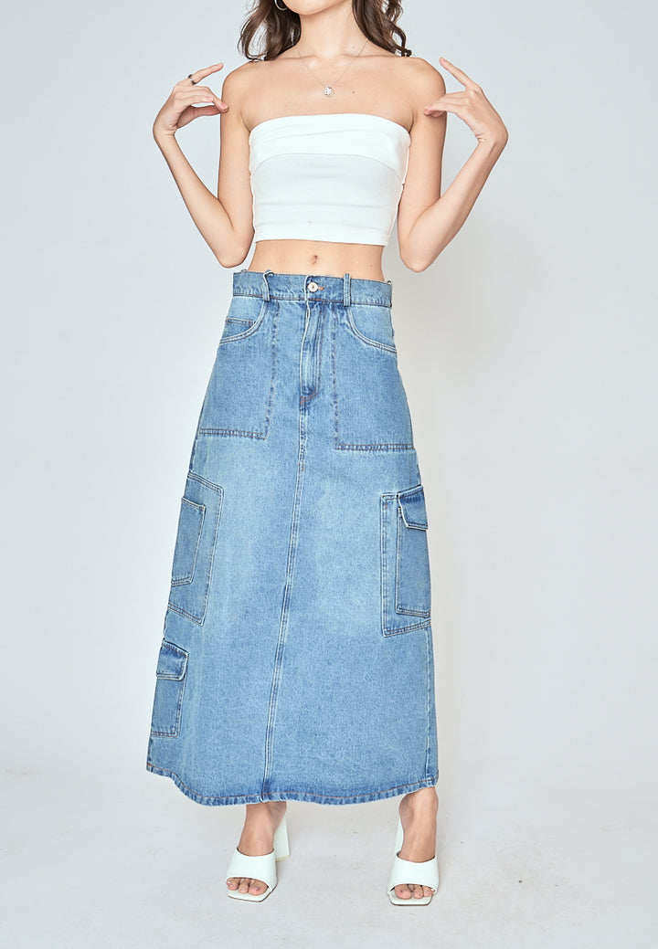 Nisha White Knitted Folded Neckline Tube Top