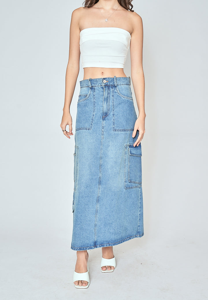 Nisha White Knitted Folded Neckline Tube Top