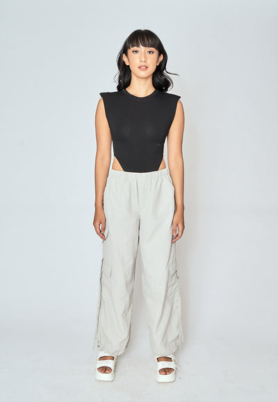 Gaea Black Crew Neck Sleeveless Bodysuit