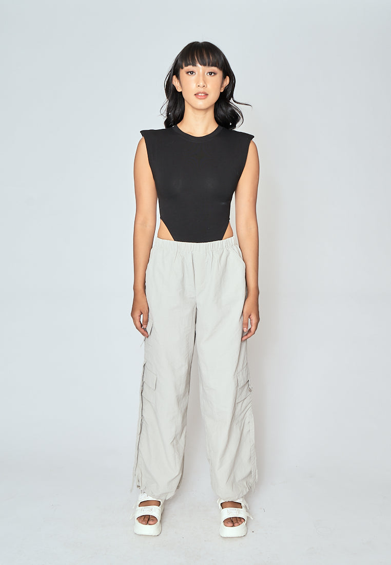 Gaea Black Crew Neck Sleeveless Bodysuit
