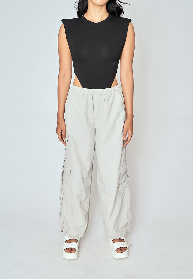 Gaea Black Crew Neck Sleeveless Bodysuit