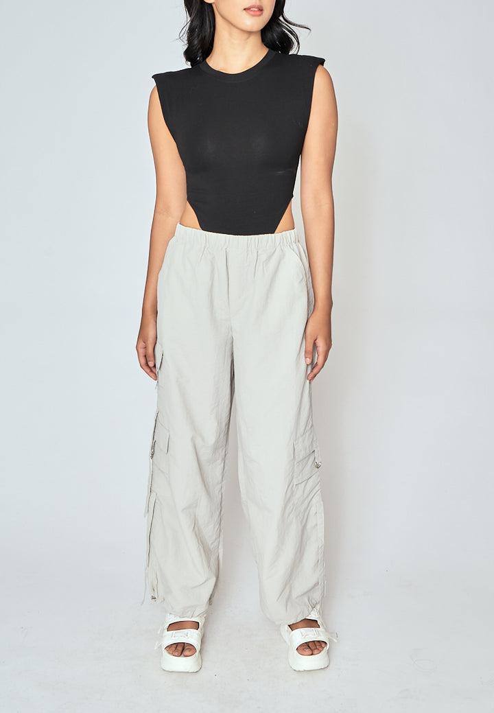 Gaea Black Crew Neck Sleeveless Bodysuit