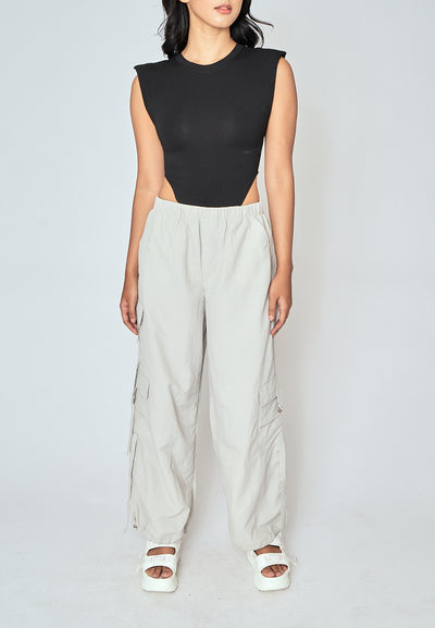 Gaea Black Crew Neck Sleeveless Bodysuit