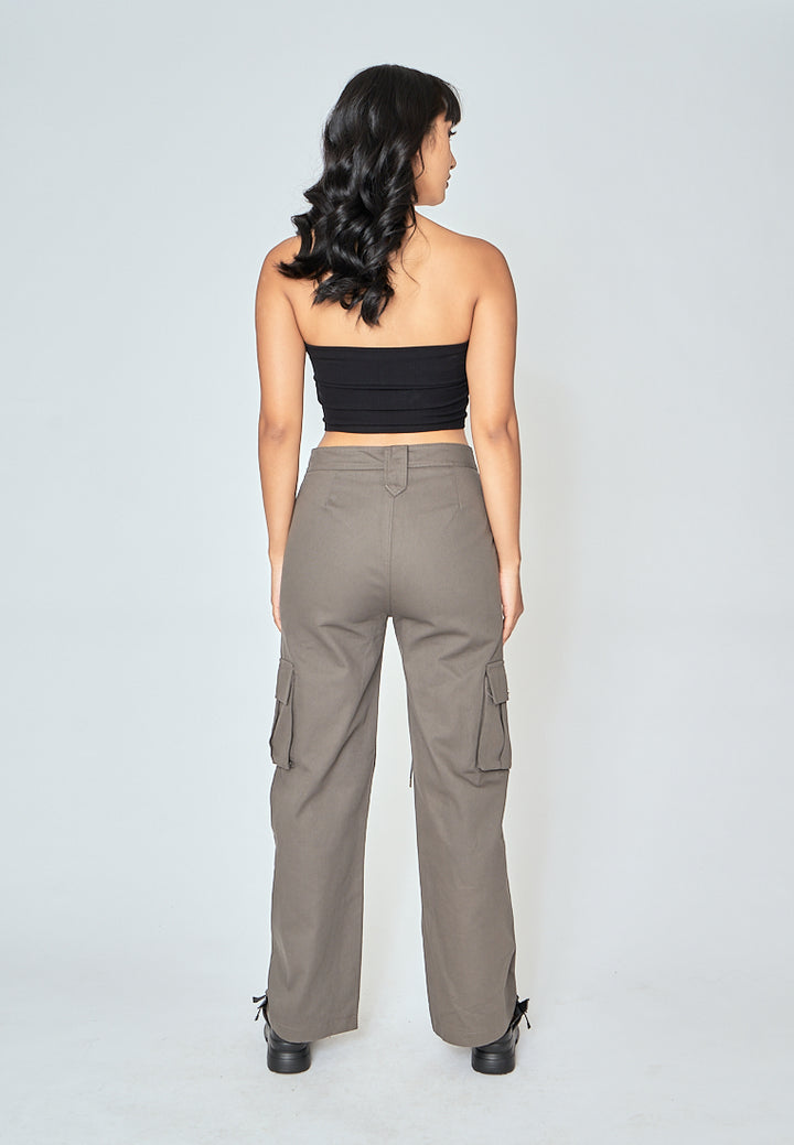 Radleigh Gray Full Length Cargo Pants with Extra Pockets