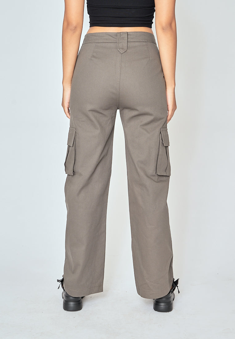 Radleigh Gray Full Length Cargo Pants with Extra Pockets