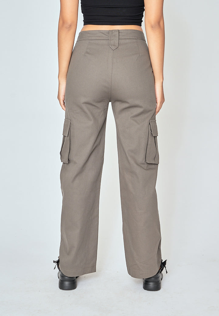 Radleigh Gray Full Length Cargo Pants with Extra Pockets
