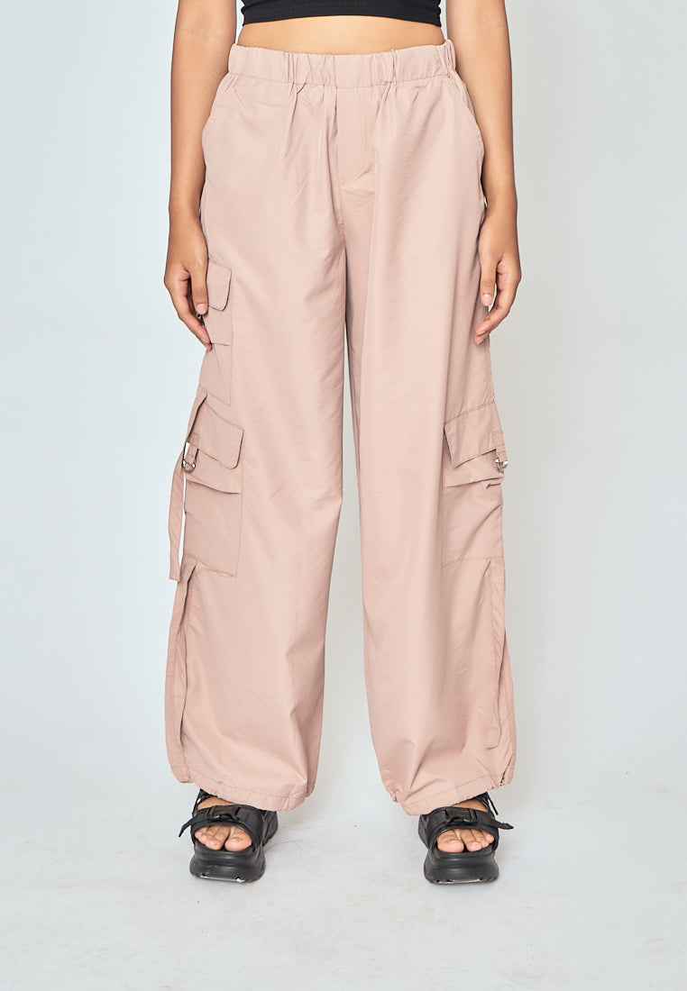 Daelan Khaki Multi Pockets Cargo Pants with Hem Strap