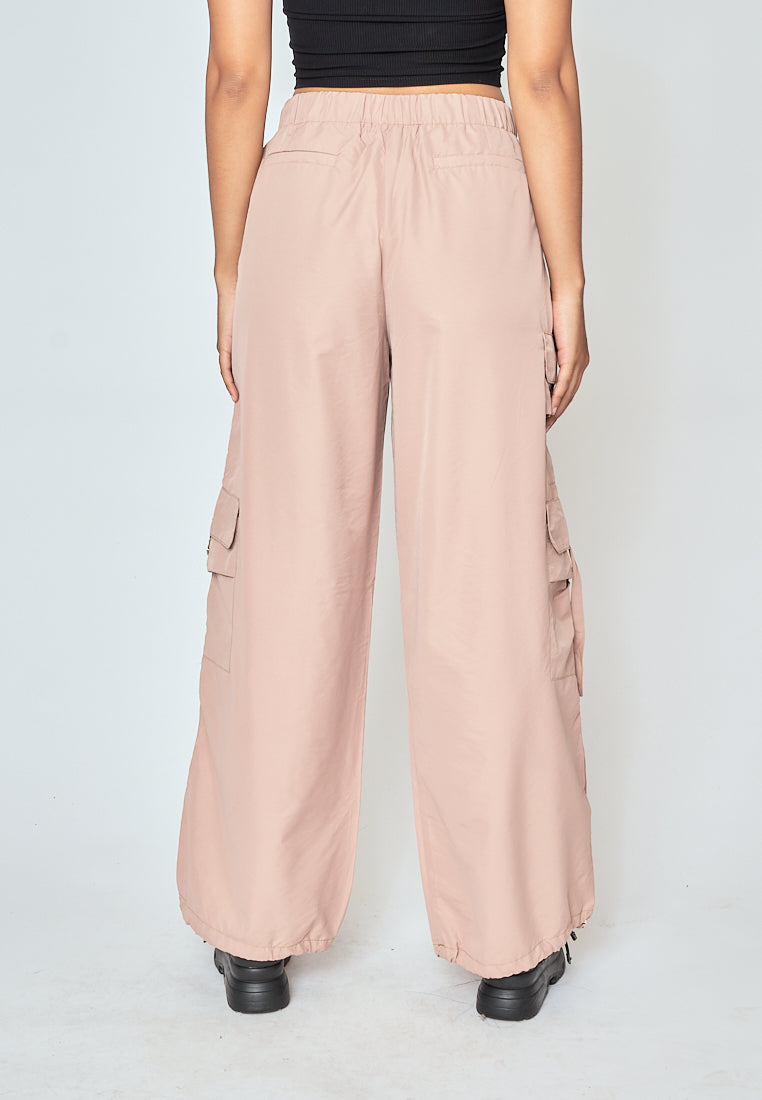 Daelan Khaki Multi Pockets Cargo Pants with Hem Strap