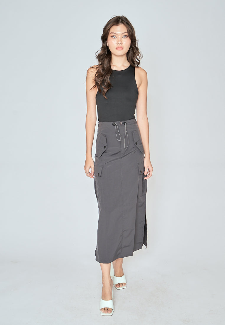 Barba Black Round Neck Sleeveless Bodysuit
