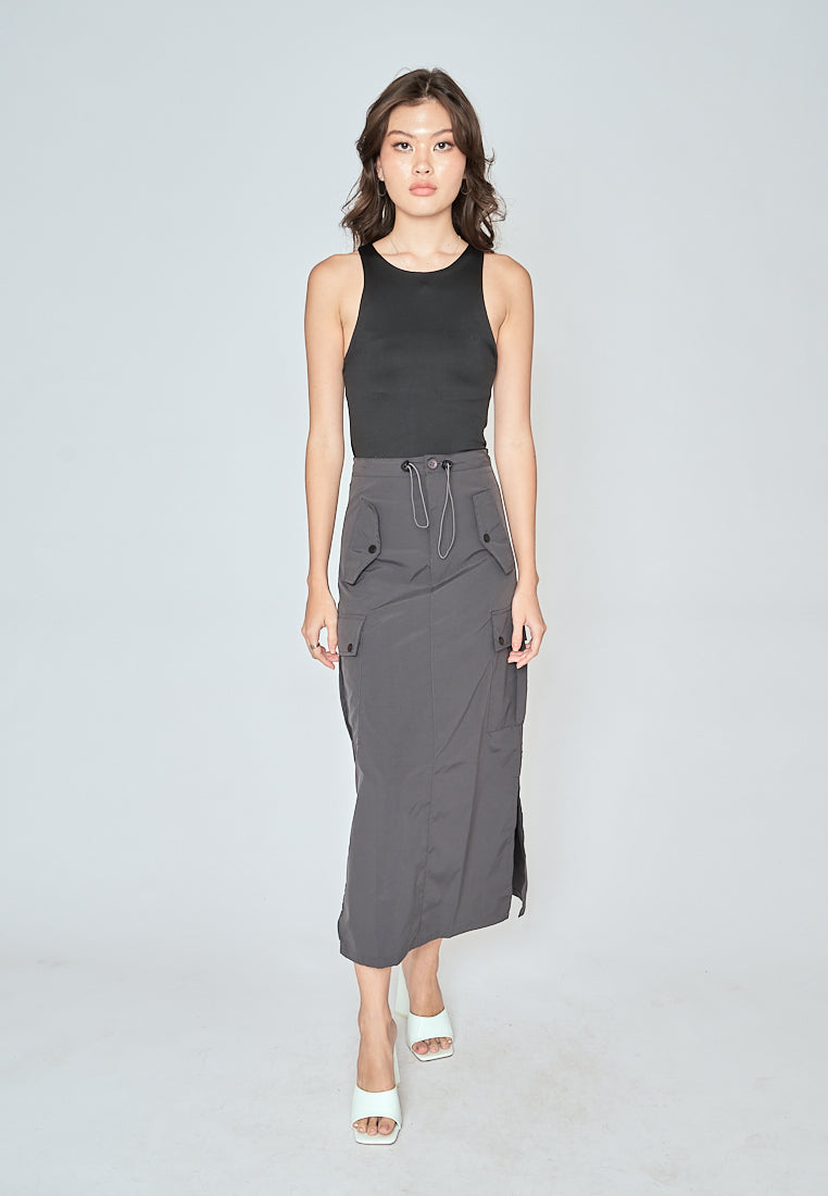 Barba Black Round Neck Sleeveless Bodysuit