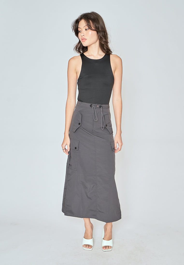 Barba Black Round Neck Sleeveless Bodysuit