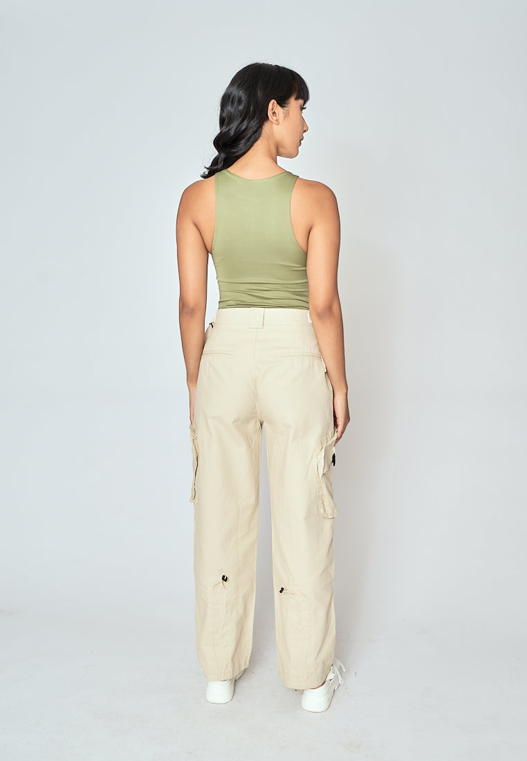 Barba Sage Green Round Neck Sleeveless Bodysuit
