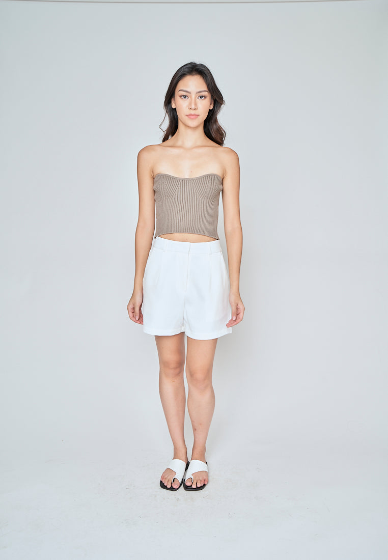 Leibniz Sage Knitted Basic Tube Top