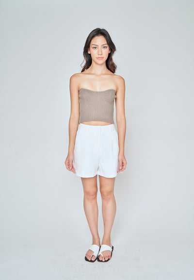Leibniz Sage Knitted Basic Tube Top