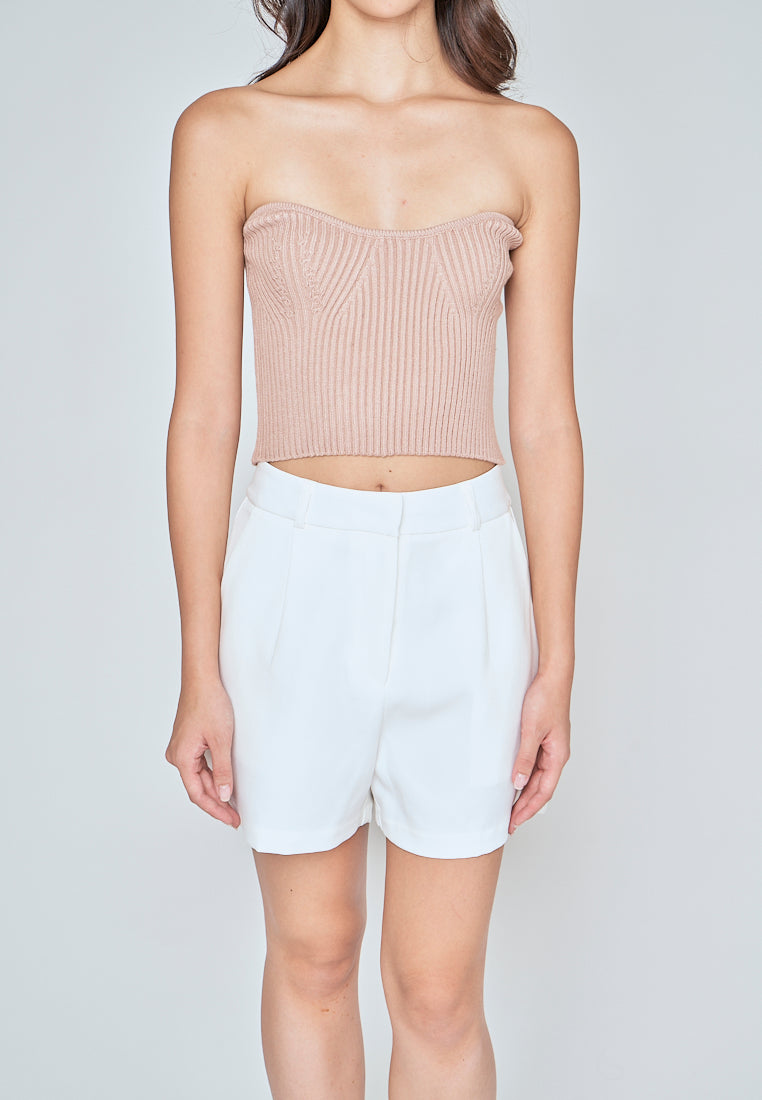 Leibniz Khaki Knitted Basic Tube Top