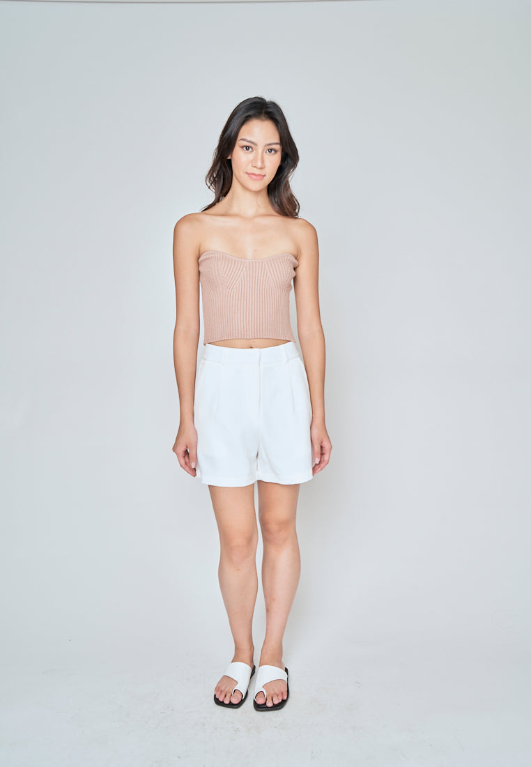 Leibniz Khaki Knitted Basic Tube Top