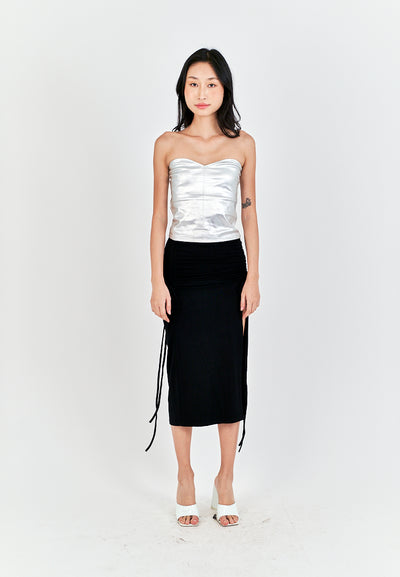 Mendy White Sweetheart Neckline Knitted Basic Tube Top