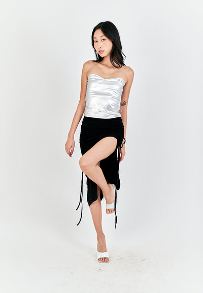 Mendy White Sweetheart Neckline Knitted Basic Tube Top