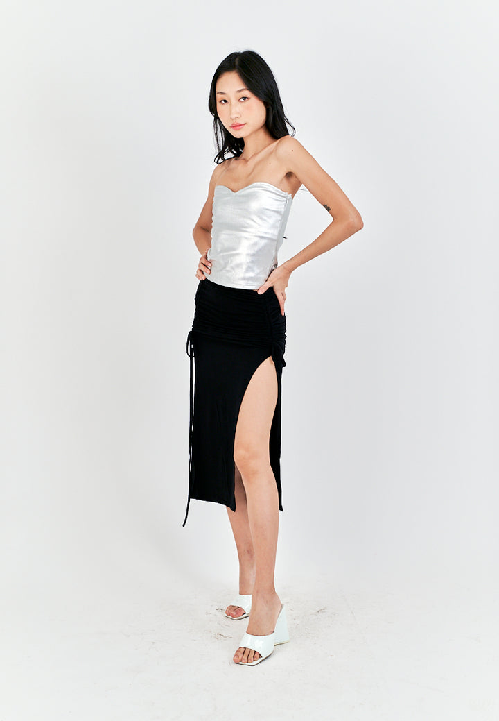 Mendy White Sweetheart Neckline Knitted Basic Tube Top