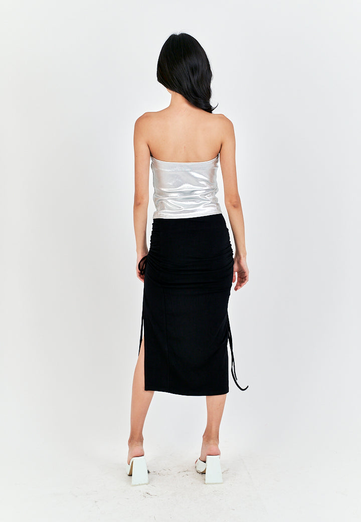 Mendy White Sweetheart Neckline Knitted Basic Tube Top