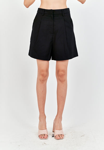 Cove Black Zipper Fly with Side Pockets Casual Shorts with Belt Loop