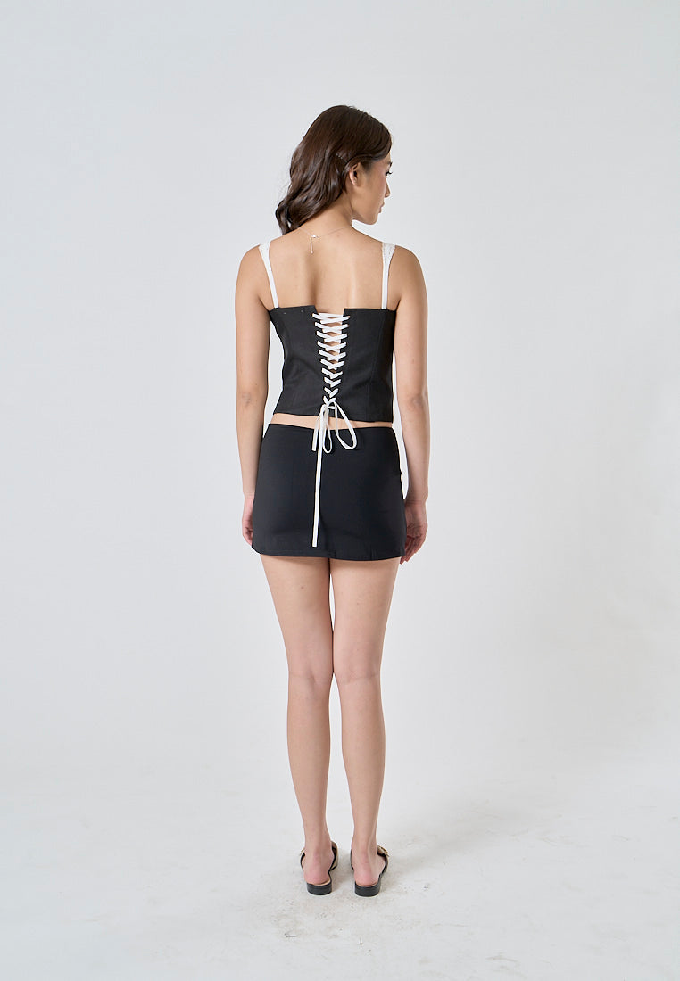 Anela Black Casual Sexy Mini Skirt